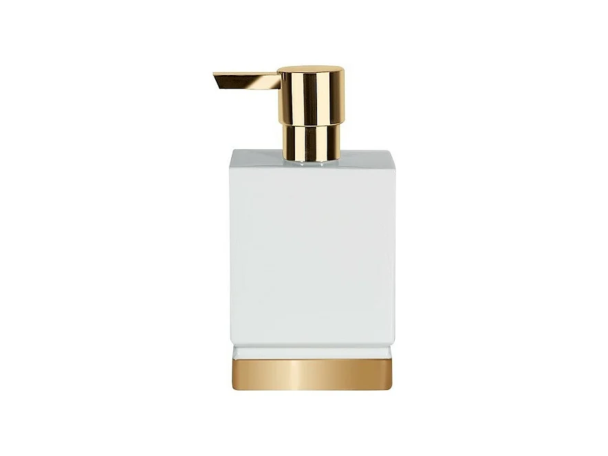 Distributeur de savon Porcelaine ROMA Blanc & Or Spirella