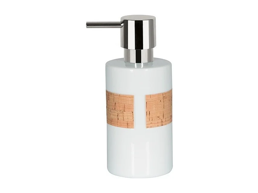 Distributeur de savon Porcelaine TUBE NATURE Blanc & Beige Spirella