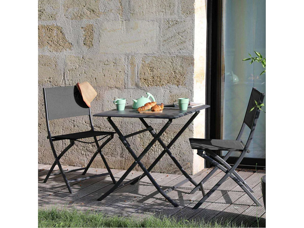 Table pliante en aluminium Lorita 70cm Graphite