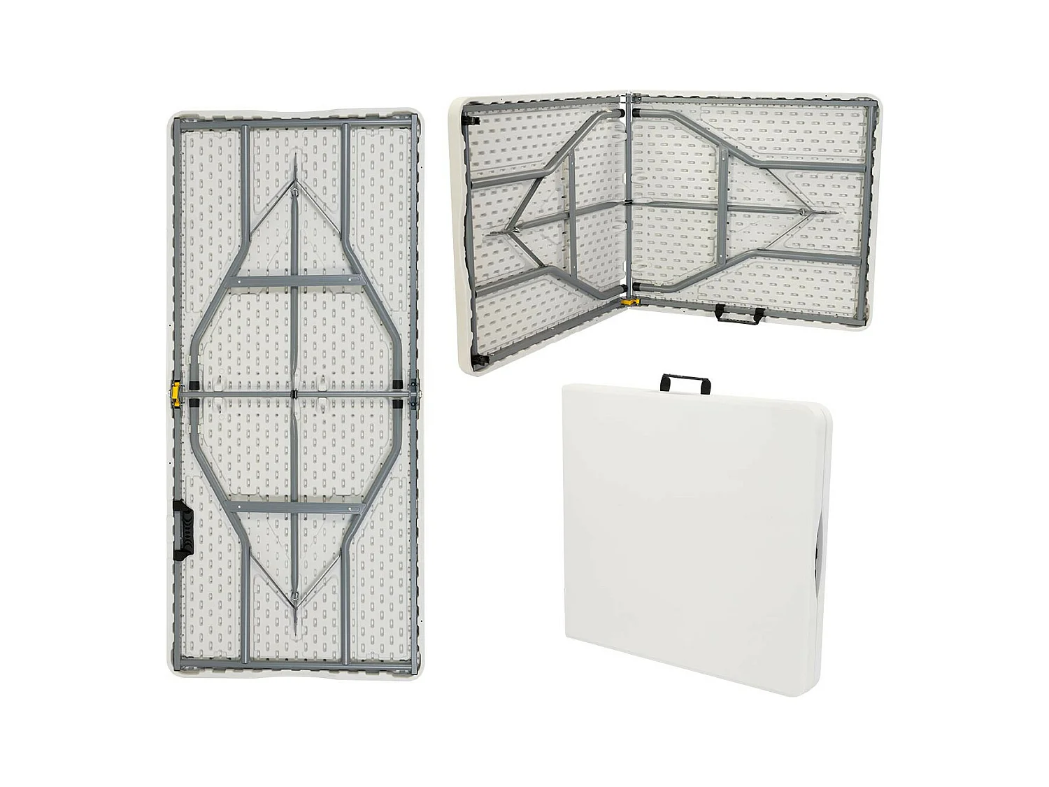 Tavolo da catering rettangolare pieghevole bianco 150x74cm Thinia Home