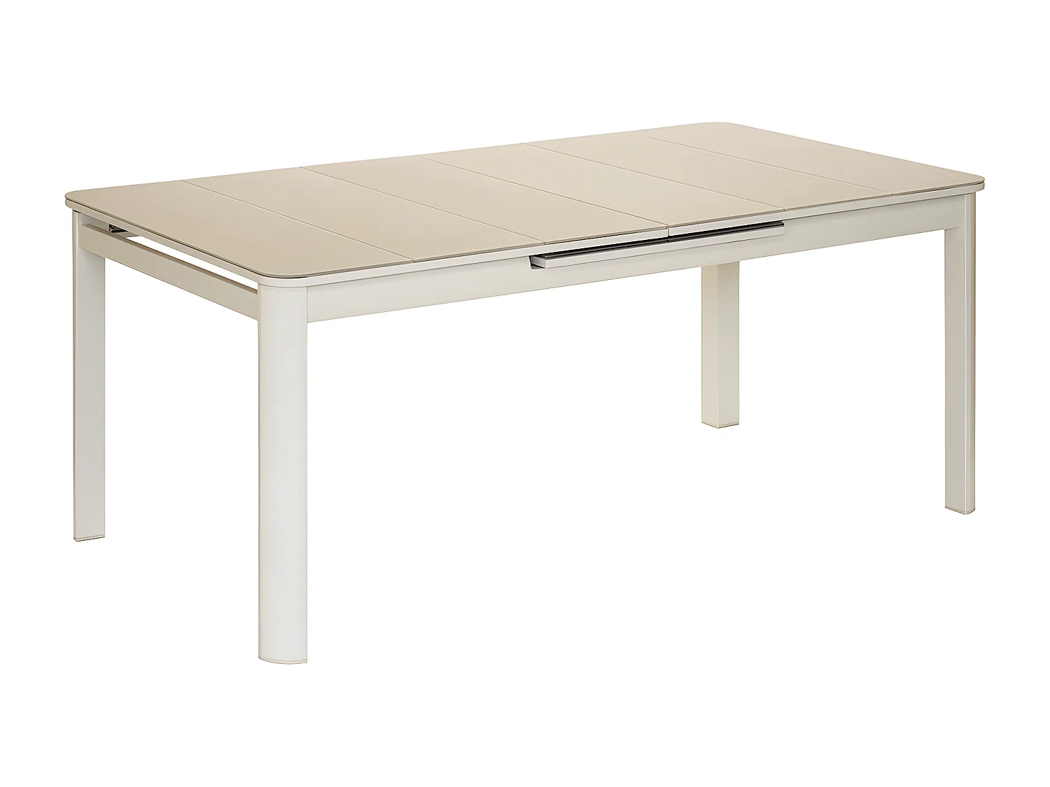 Table de jardin extensible, rectangulaire en aluminium Milos Ivoire - 8/10 places - Jardiline