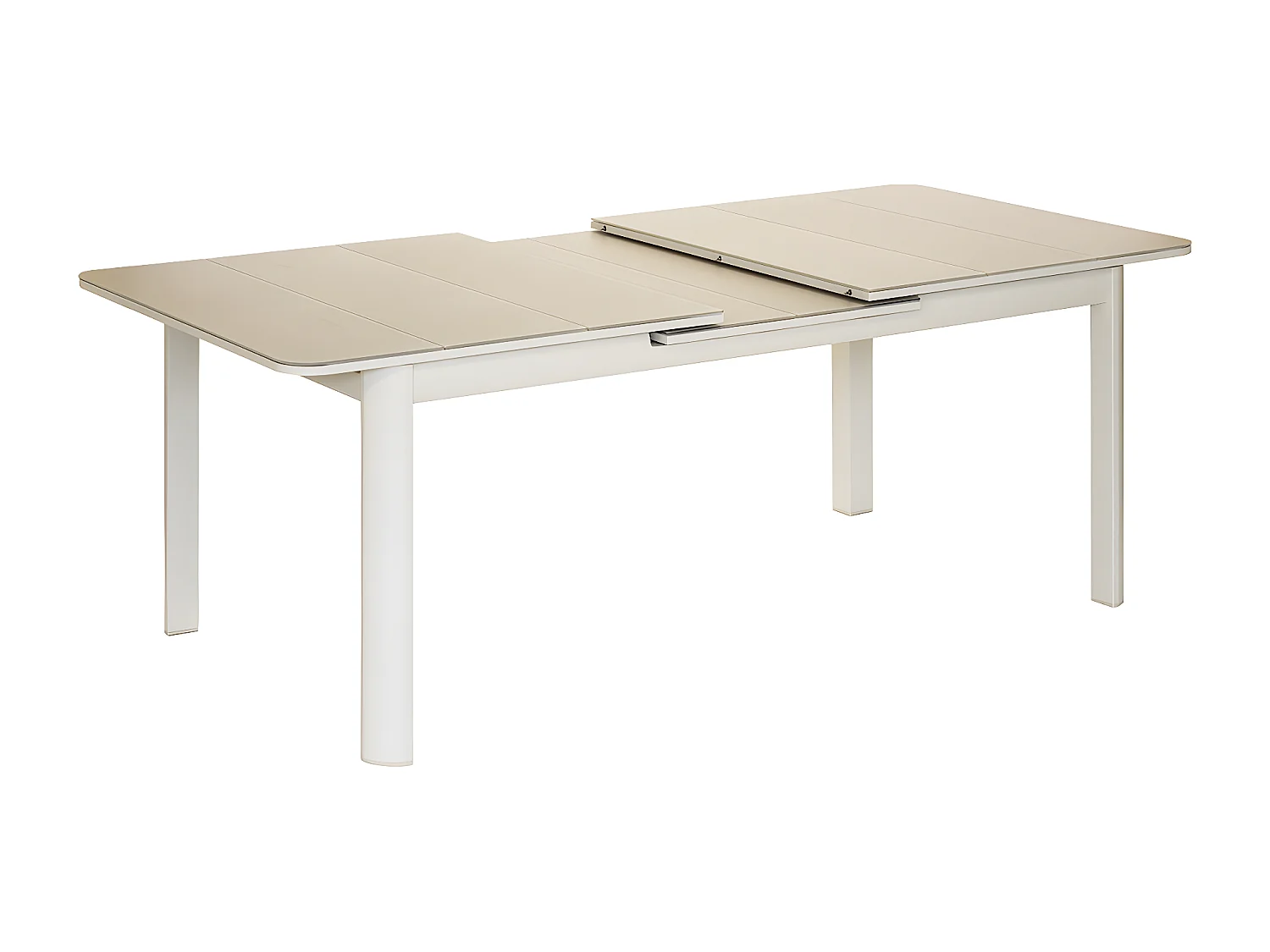 Table de jardin extensible, rectangulaire en aluminium Milos Ivoire - 8/10 places - Jardiline