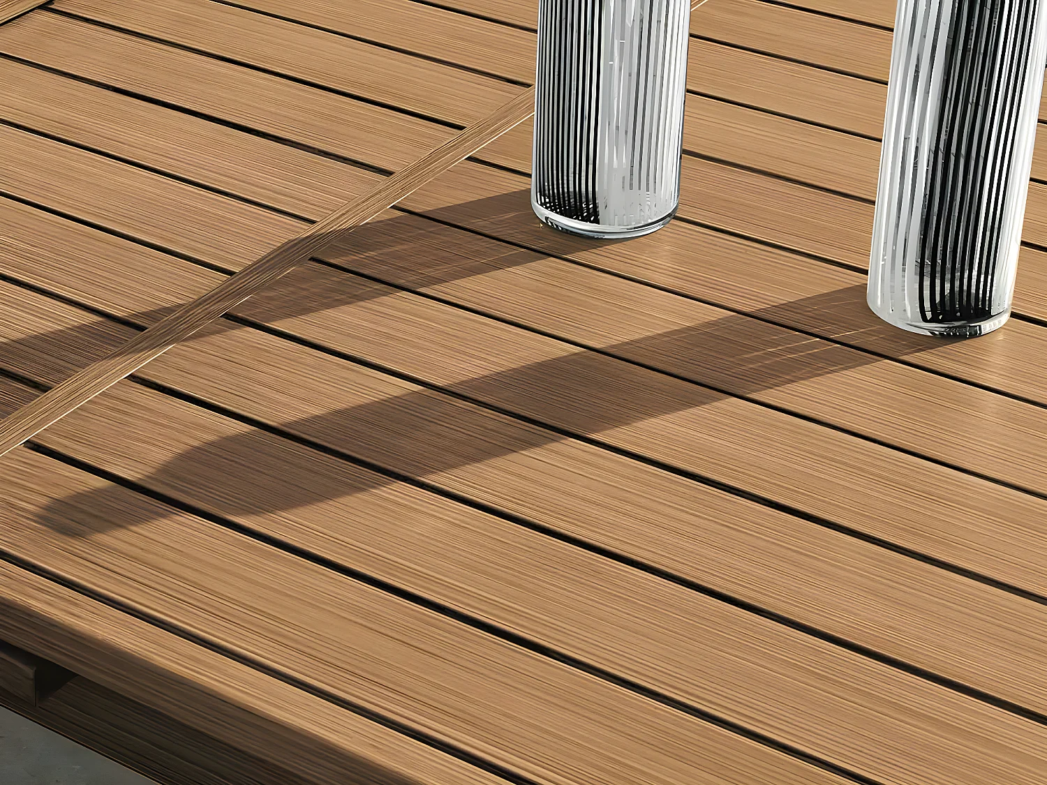 Table rectangulaire extensible en aluminium aspect Teck SANTORIN - 10 places - Jardiline