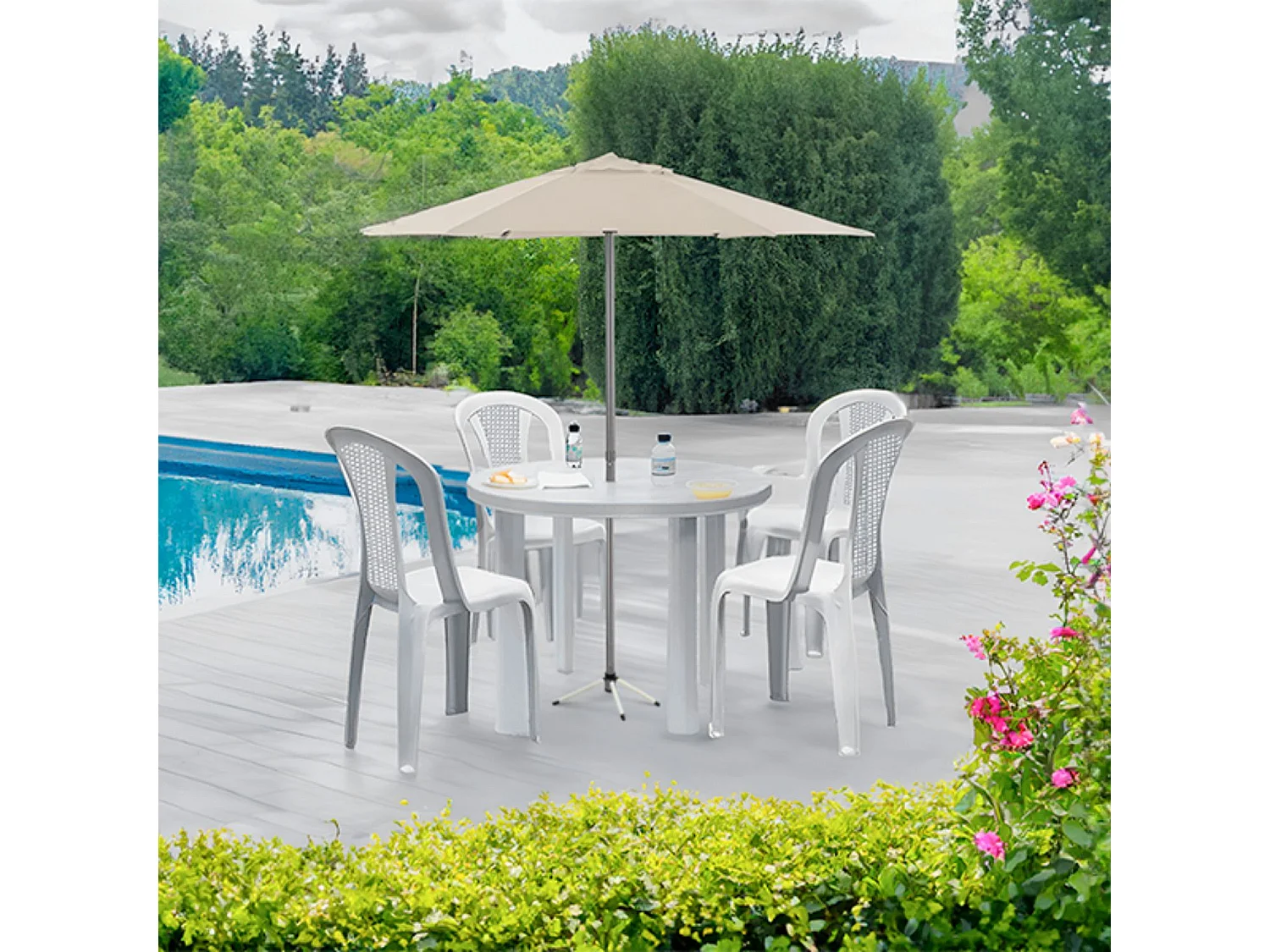 Table de Centre Ronde en Résine Ø89x72cm Vert 7house