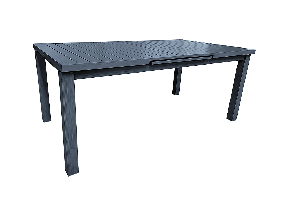 Table rectangulaire extensible Santorin 8/10 personnes en aluminium finition uni gris-bleuté - Jardiline