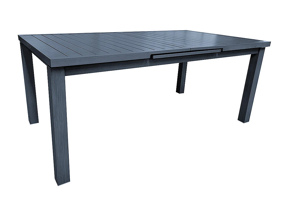 Table rectangulaire extensible Santorin 8/10 personnes en aluminium finition uni gris-bleuté - Jardiline