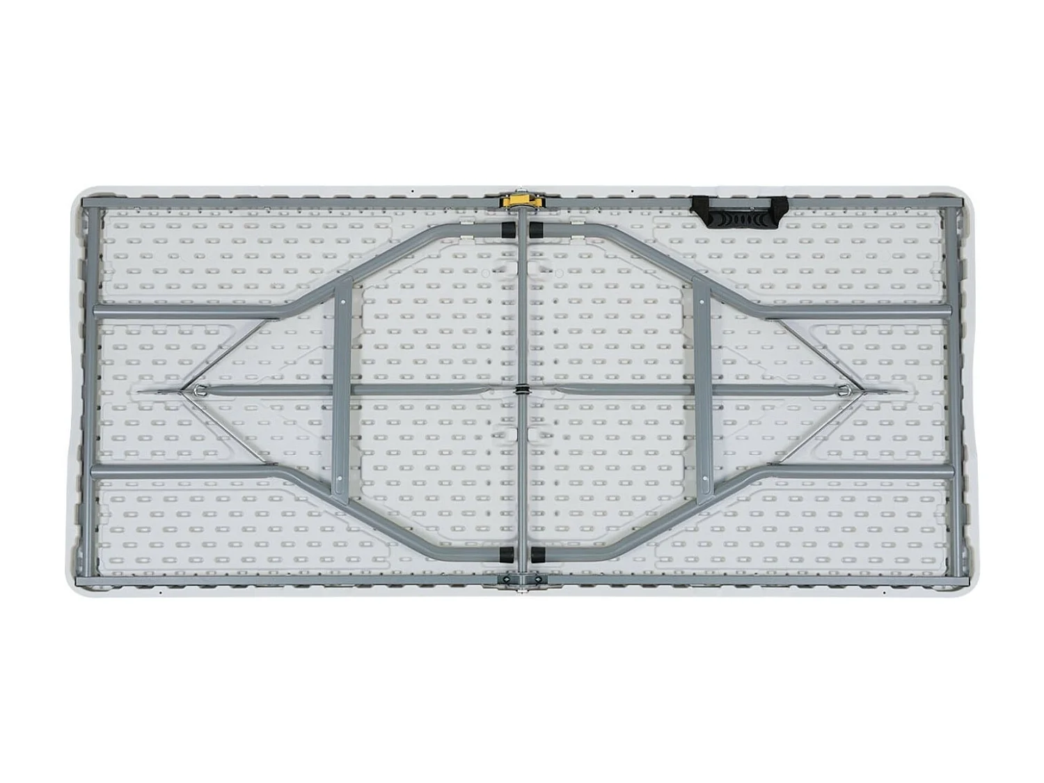 Confezione 2 Tavoli rettangolari pieghevoli per catering Bianco 150x74cm Thinia Home