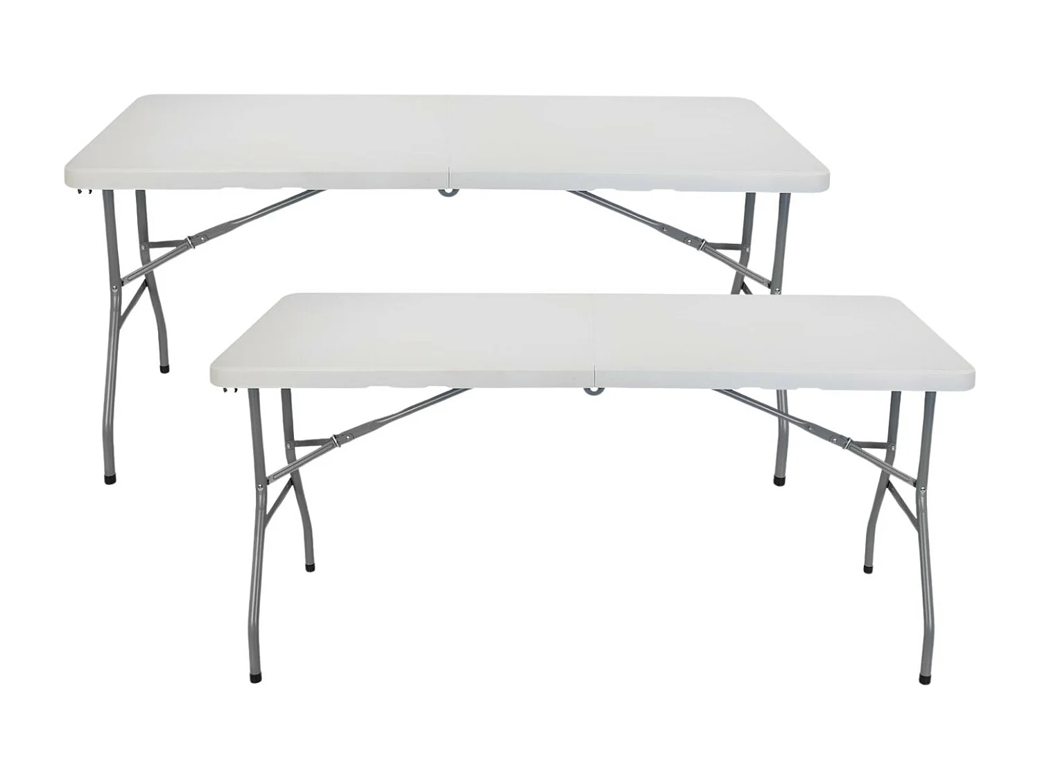 Pack de 2 Tables Pliantes 150cm Rectangulaire Blanc Restauration Thinia Home
