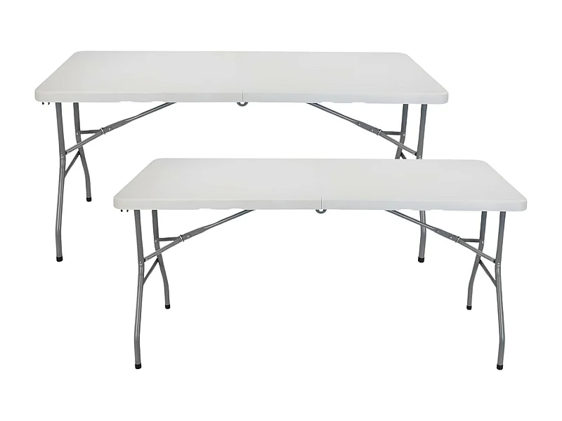 Pack de 2 Tables Pliantes 150cm Rectangulaire Blanc Restauration Thinia Home