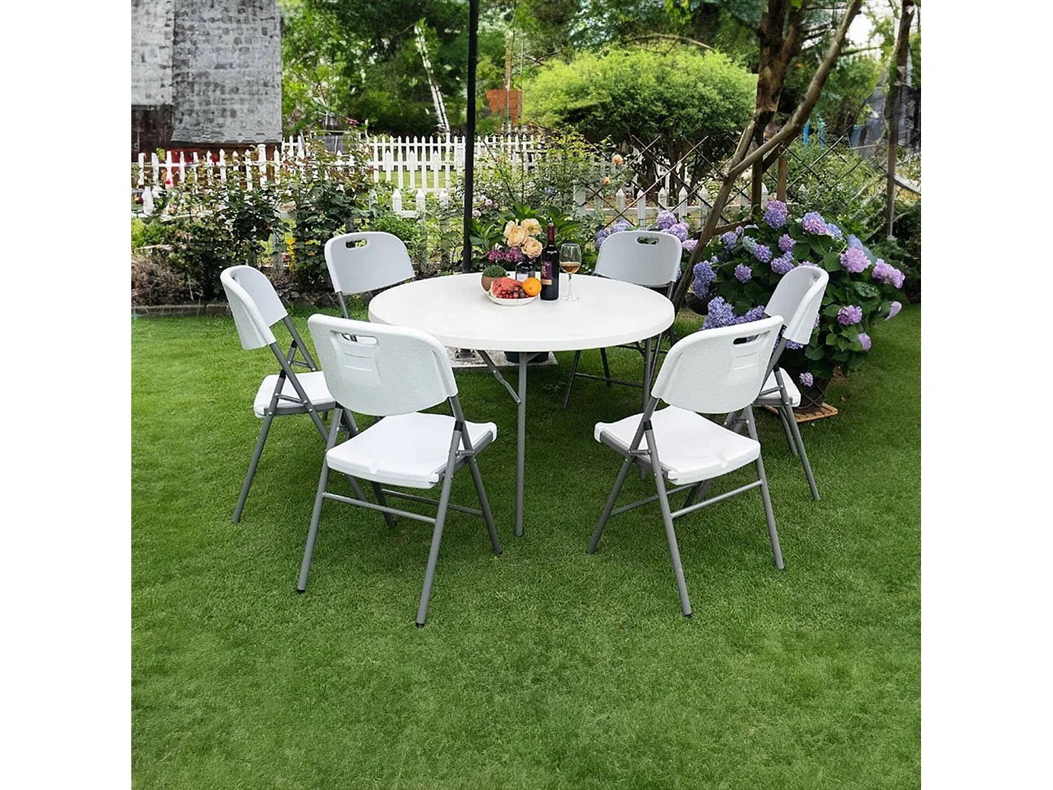 Pack de 2 Tables Pliantes 180cm Rectangulaire Restauration Noir Thinia Home