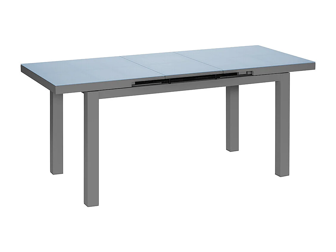 Table à manger d'extérieur extensible en aluminium gris  Ibiza anthracite - 8/10 places - Jardiline