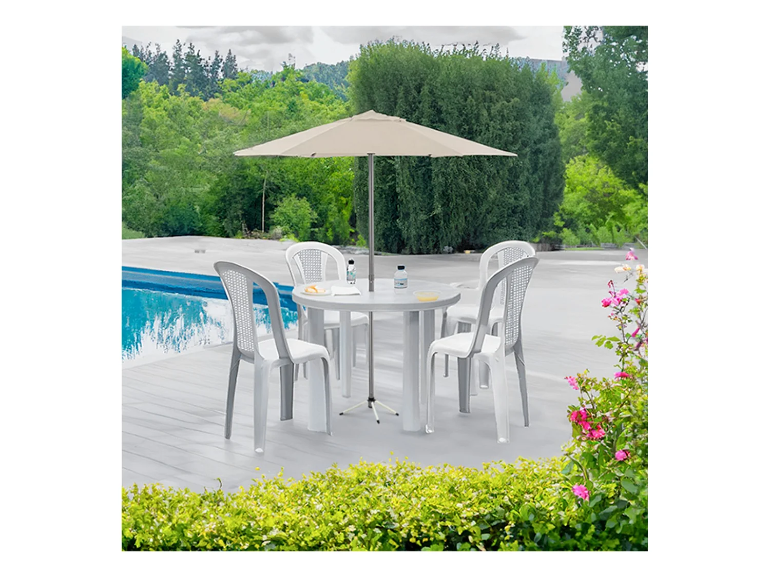 Tavolino da centro rotondo in resina Ø89x72cm verde Thinia Home