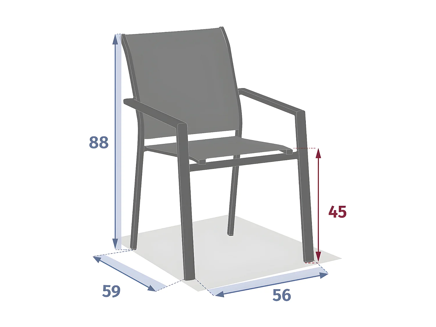 Fauteuil repas Essentia lin/argile Hespéride
