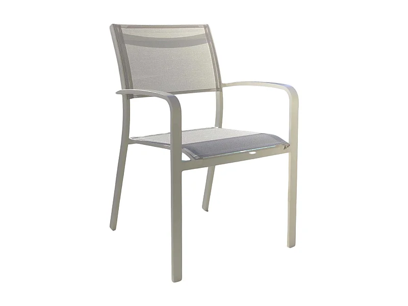 Fauteuil empilable en aluminium et textilène Milos