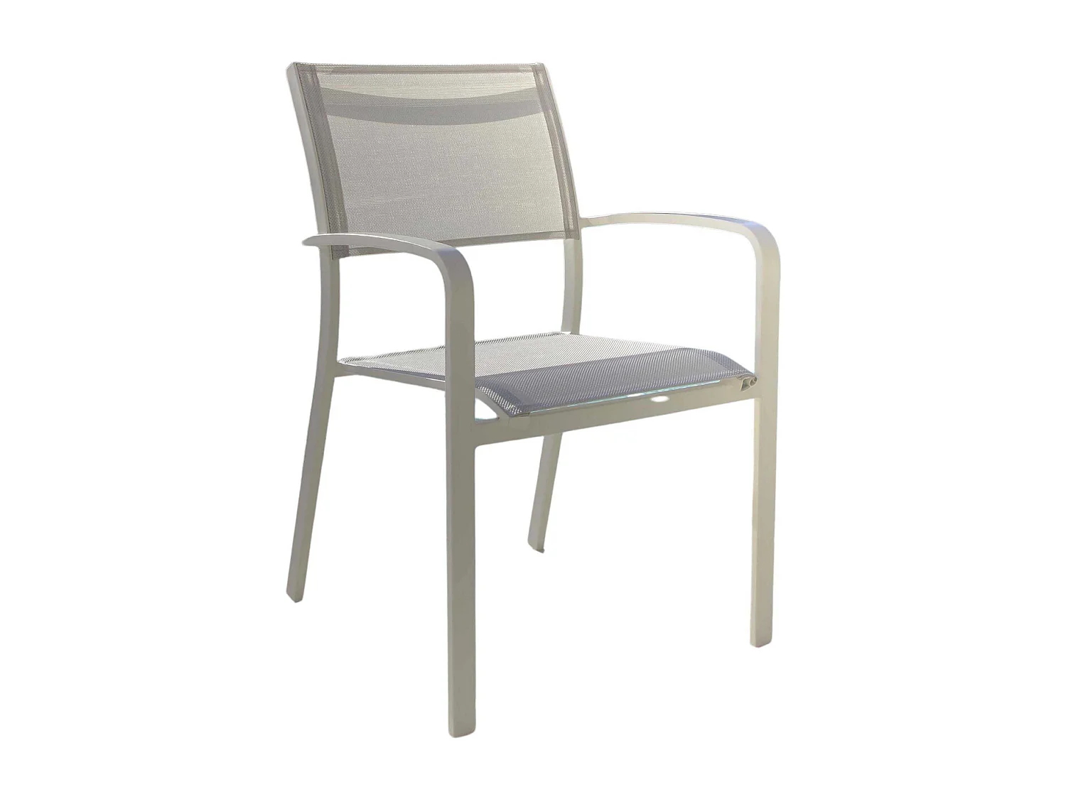 Fauteuil empilable en aluminium et textilène Milos