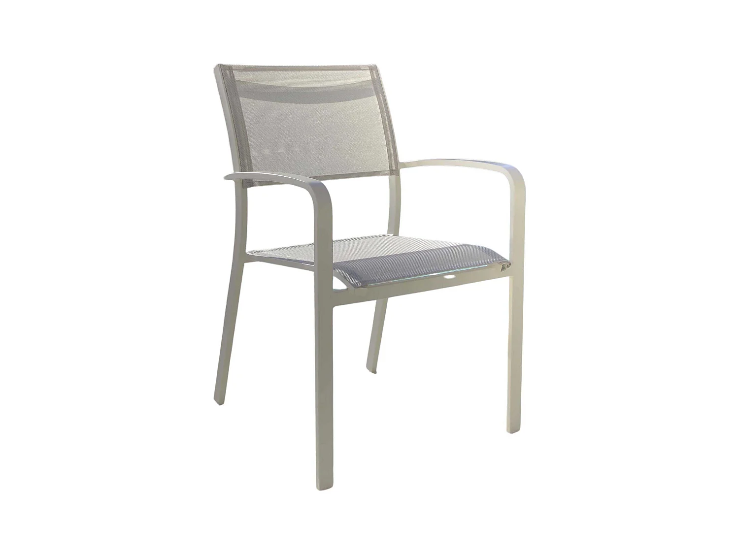Fauteuil empilable en aluminium et textilène Milos