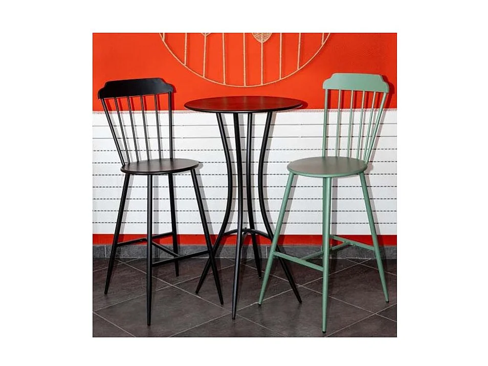 Chaise bar en métal laqué -Samos (Lot de 2)