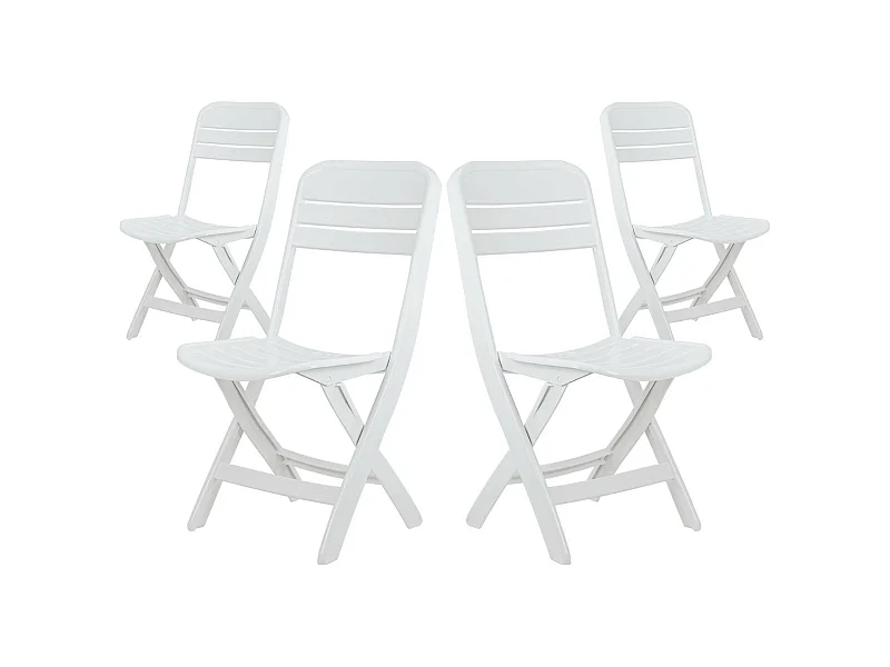 Pack 4 Chaises Pliantes Bliss Blanches 52x40x82cm 7house