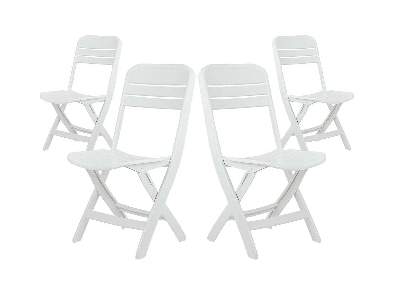 Pack 4 Chaises Pliantes Bliss Blanches 52x40x82cm 7house