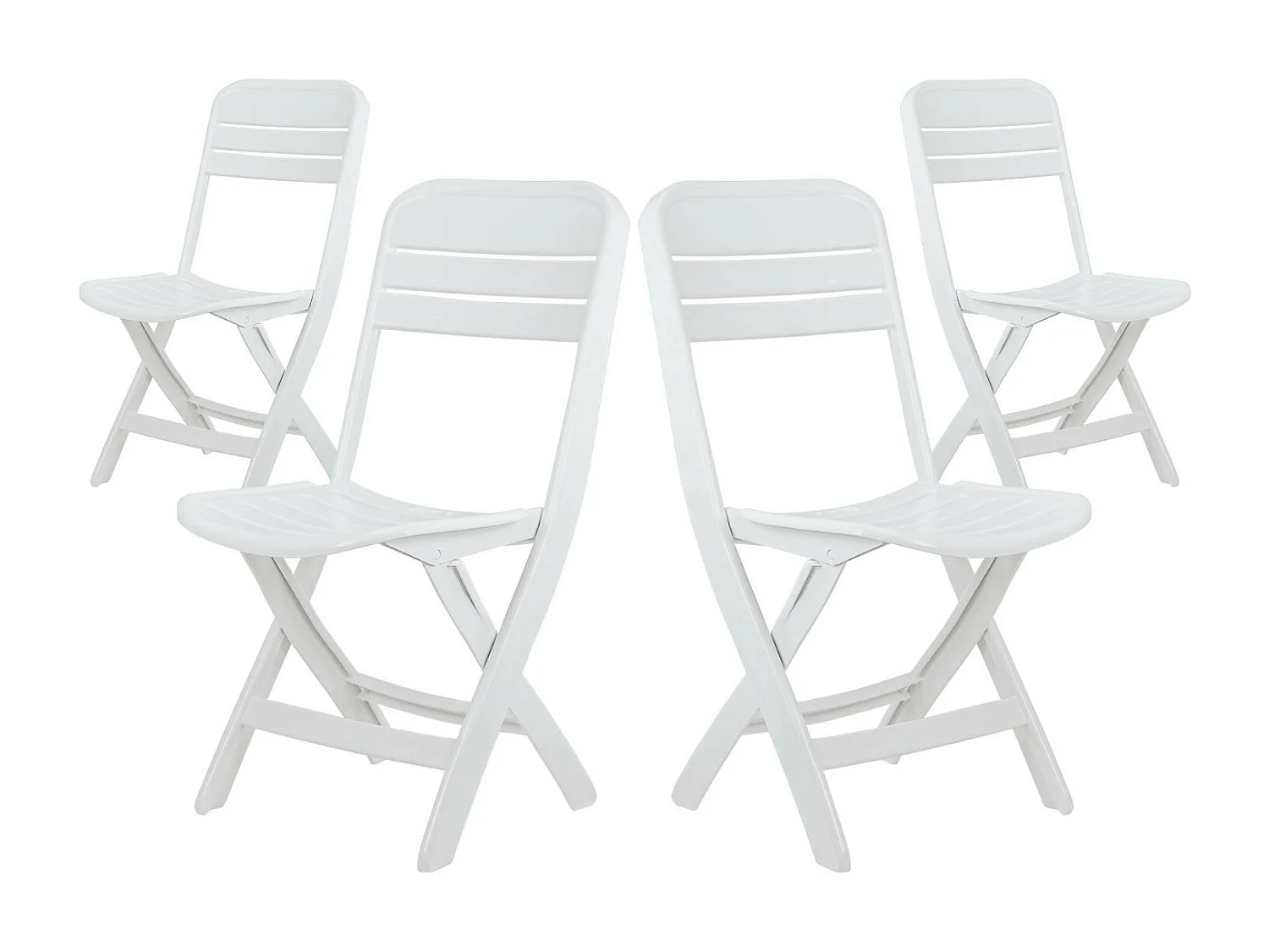 Confezione 4 sedie pieghevoli Bliss bianche 52x40x82 cm 7 case