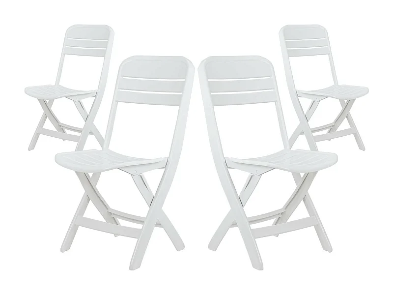 Confezione 4 sedie pieghevoli Bliss bianche 52x40x82 cm 7 case