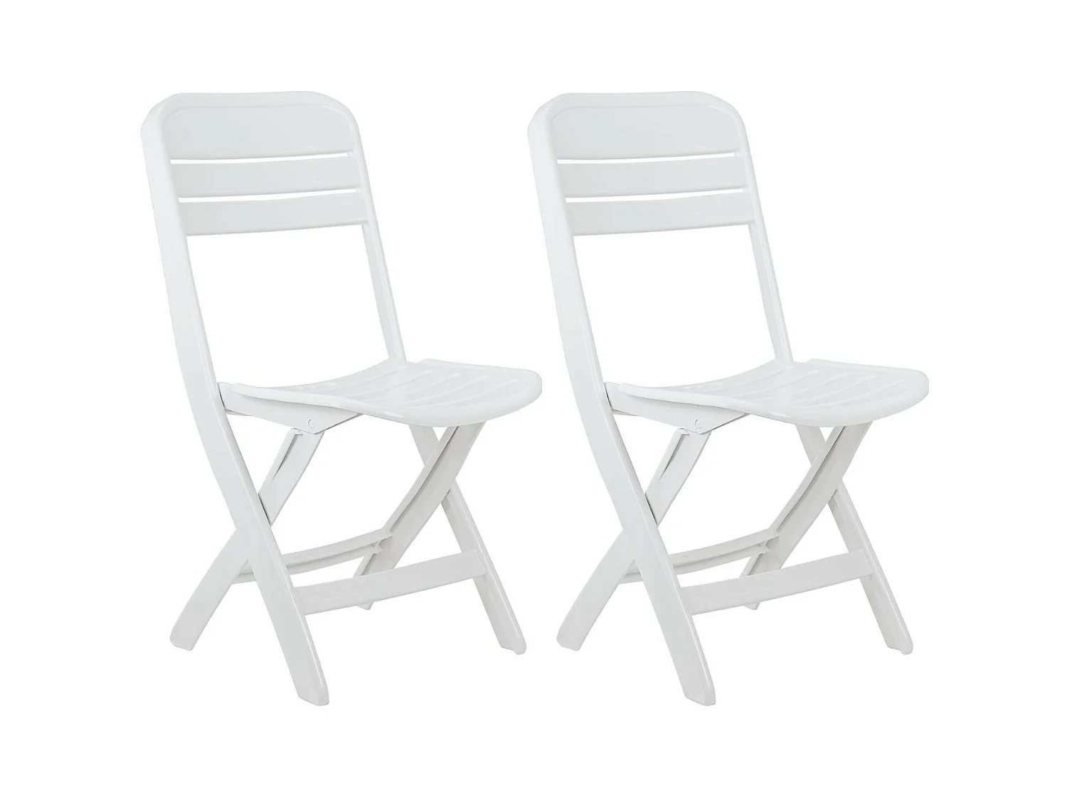 Pack 2 Chaises Pliantes Bliss Blanches 52x40x82cm 7house