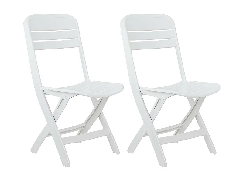 Pack 2 Chaises Pliantes Bliss Blanches 52x40x82cm 7house