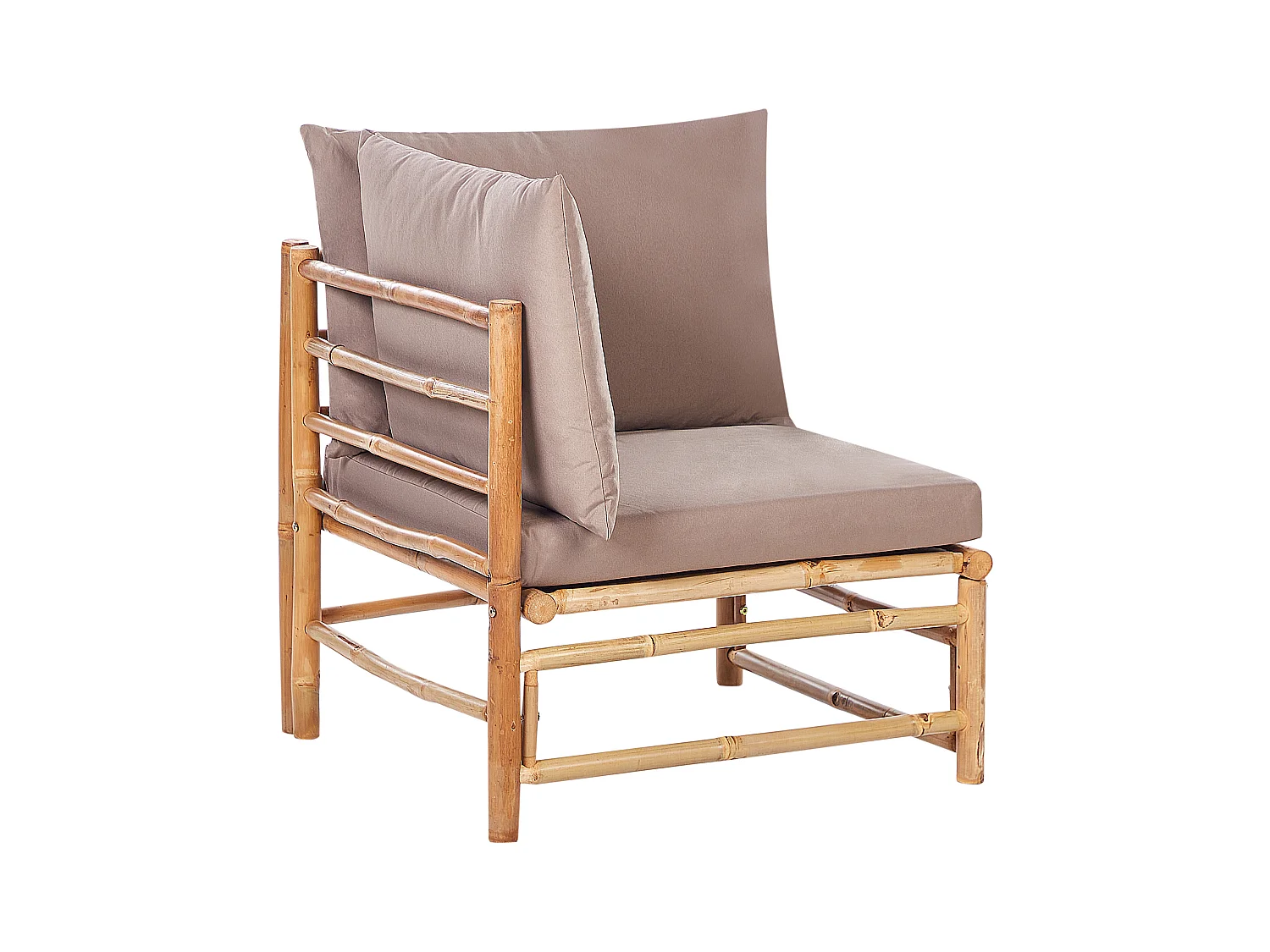 Modul Gartensessel Eckteil Bambusholz hellbraun mit Auflagen beige taupe Cerreto
