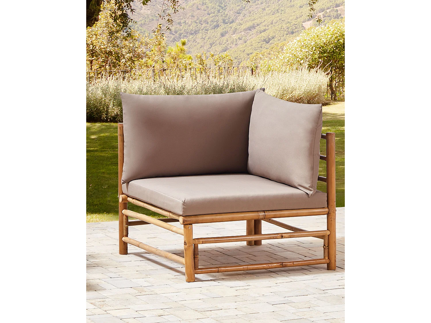 Section d'angle du jardin CERRETO Bambou Taupe