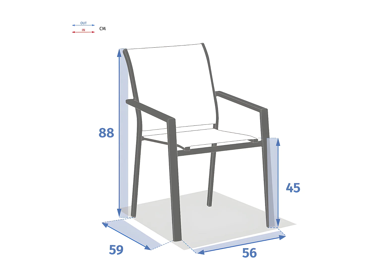 Fauteuil repas Essentia accoudoirs bois anthracite/graphite Hespéride