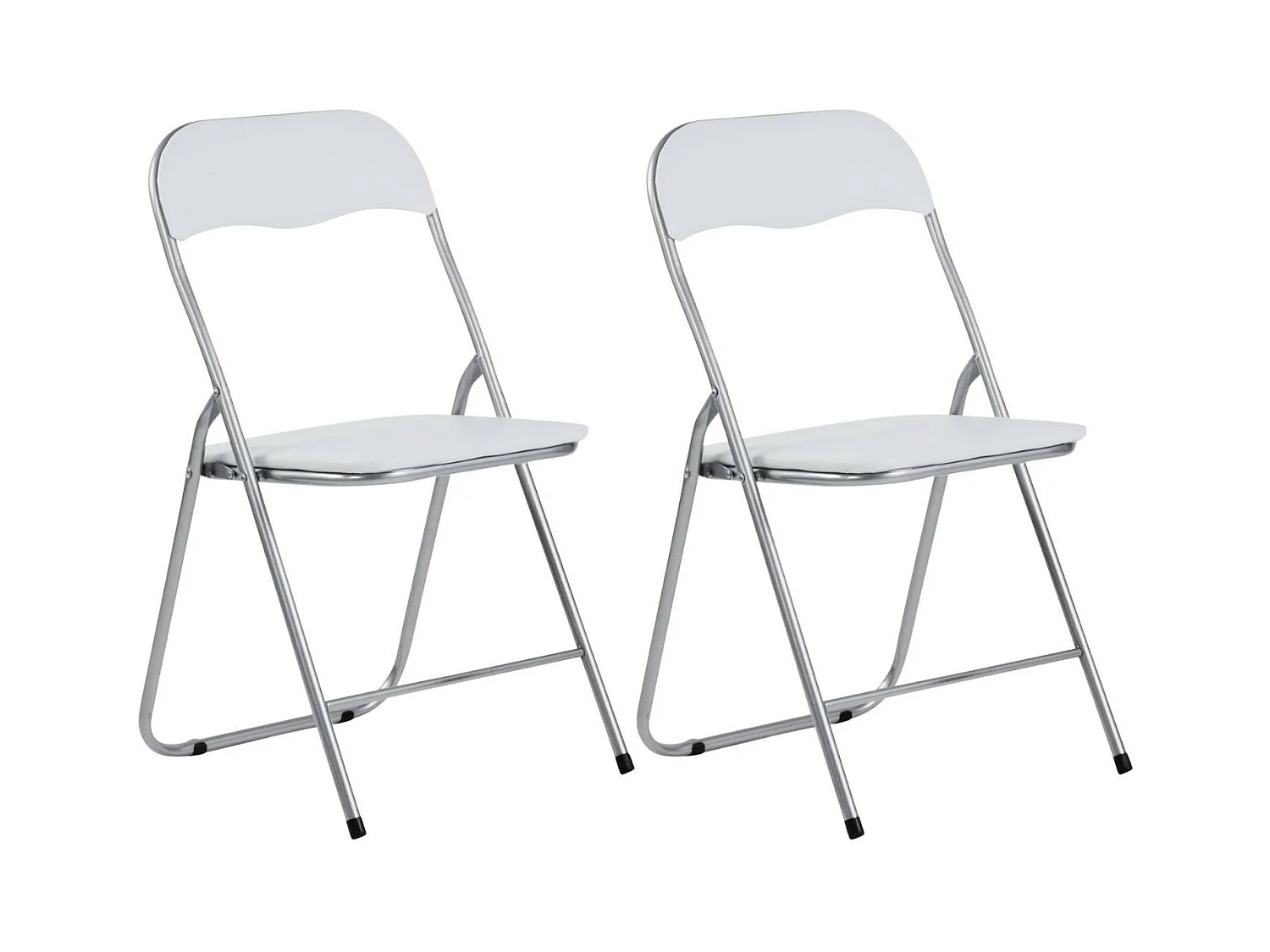 Pack 2 Chaises Pliantes Rembourrées Eleonor 44x46x79cm Blanc 7house
