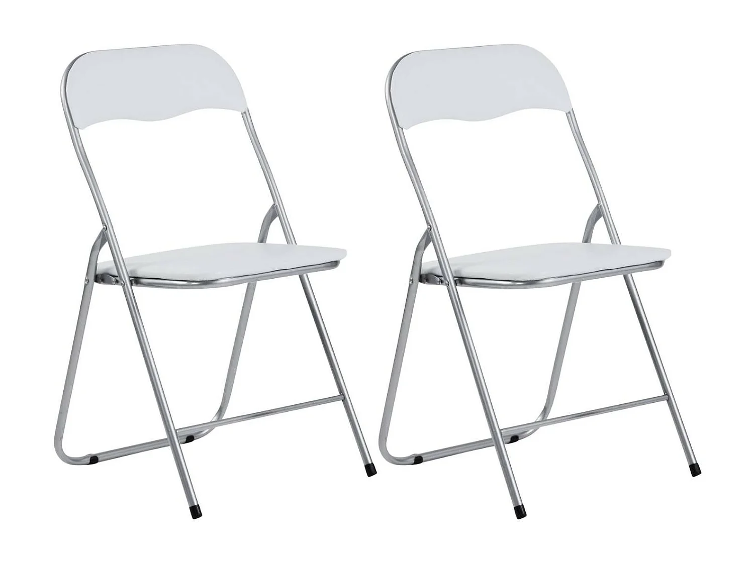 Pack 2 Chaises Pliantes Rembourrées Eleonor 44x46x79cm Blanc 7house