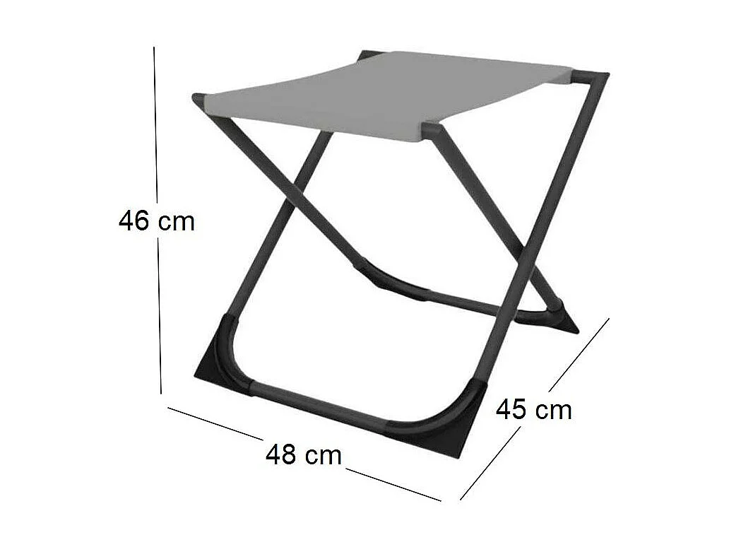 Tabouret pliant en acier Easy Graphite, Perle
