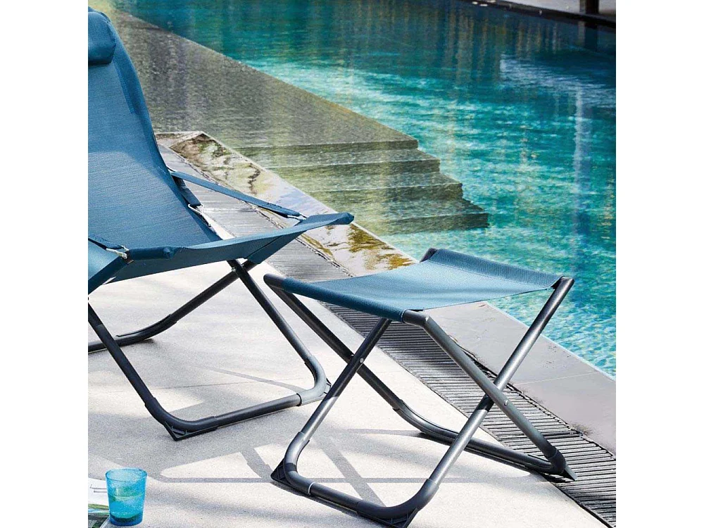 Tabouret pliant en acier Easy Graphite, Perle