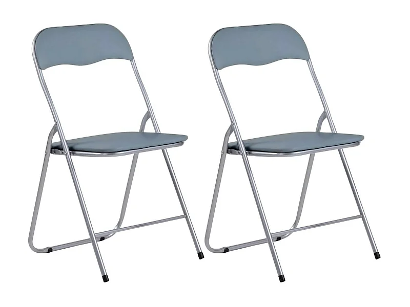 Pack 2 Chaises Pliantes Rembourrées Eleonor 44x46x79cm Gris 7house