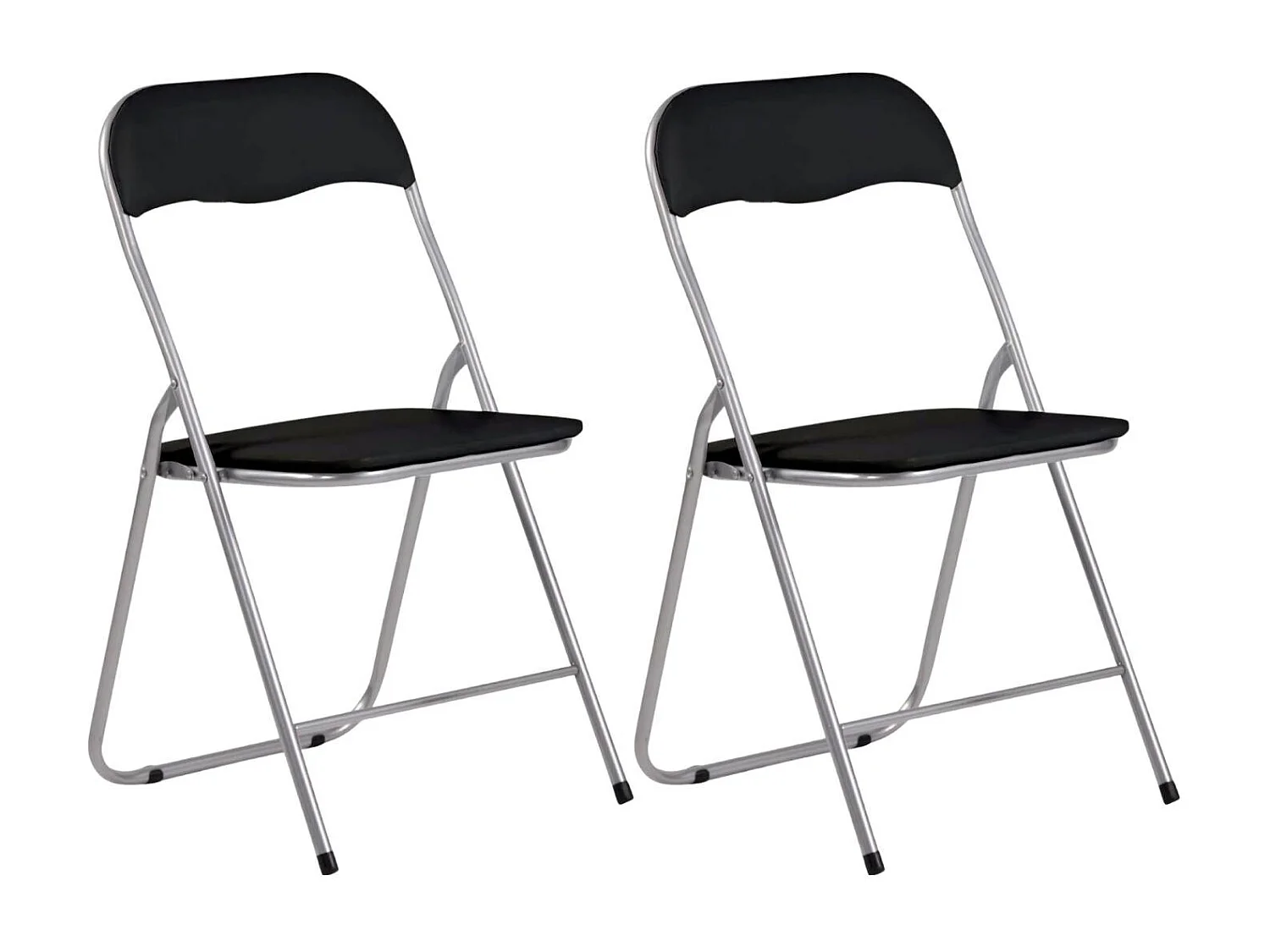 Confezione 2 sedie pieghevoli imbottite Eleonor 44x46x79 cm Nero 7house