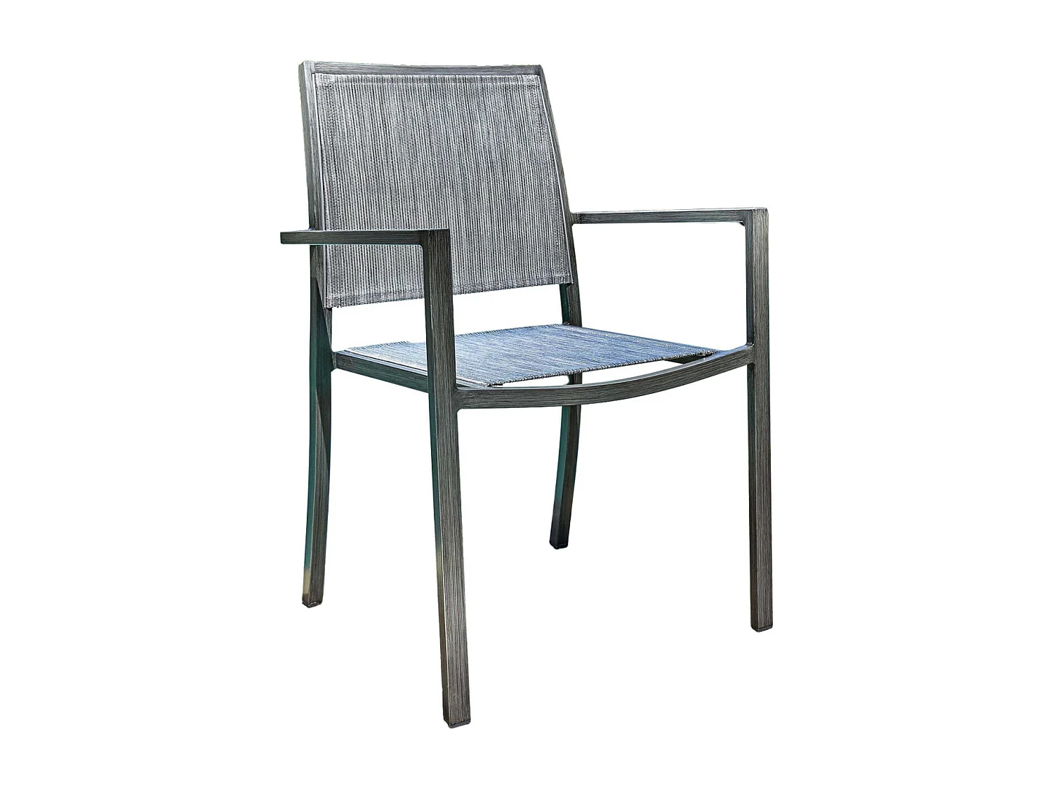 Fauteuil empilable en aluminium Santorin Teck grisé