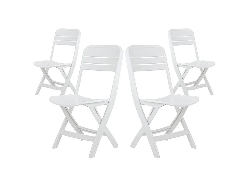 Pack 4 Chaises Pliantes Bliss Blanches 52x40x82cm Thinia Home