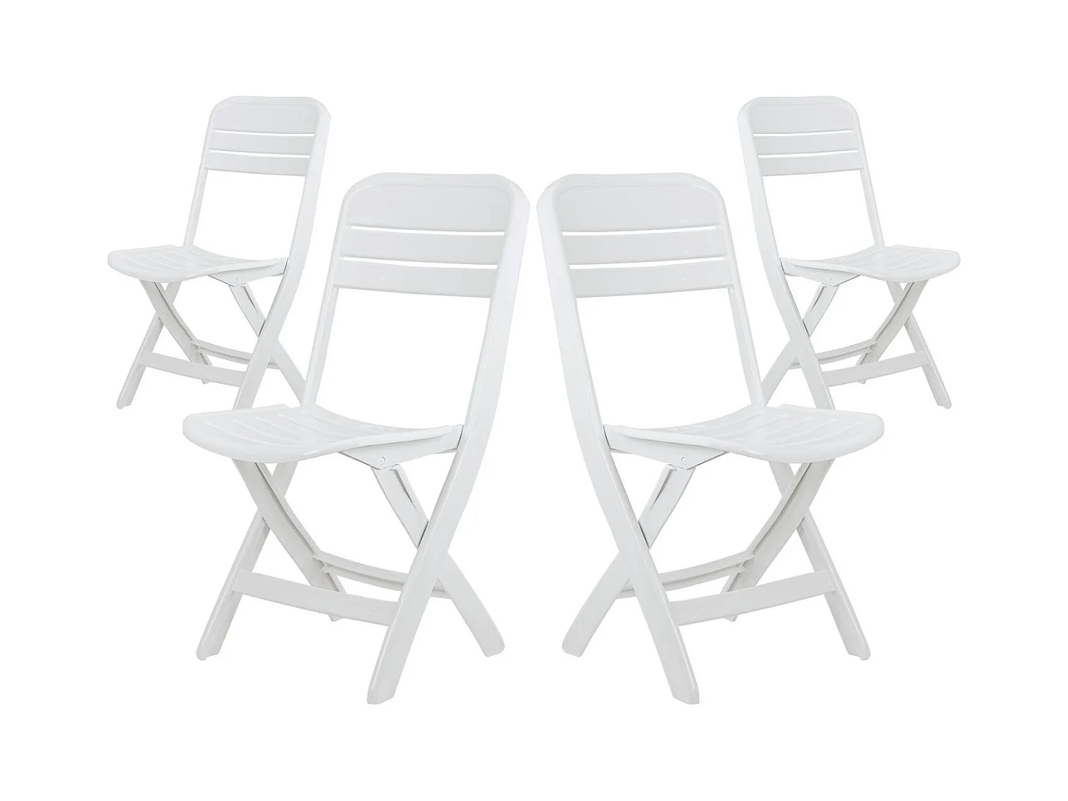 Pack 4 Chaises Pliantes Bliss Blanches 52x40x82cm Thinia Home