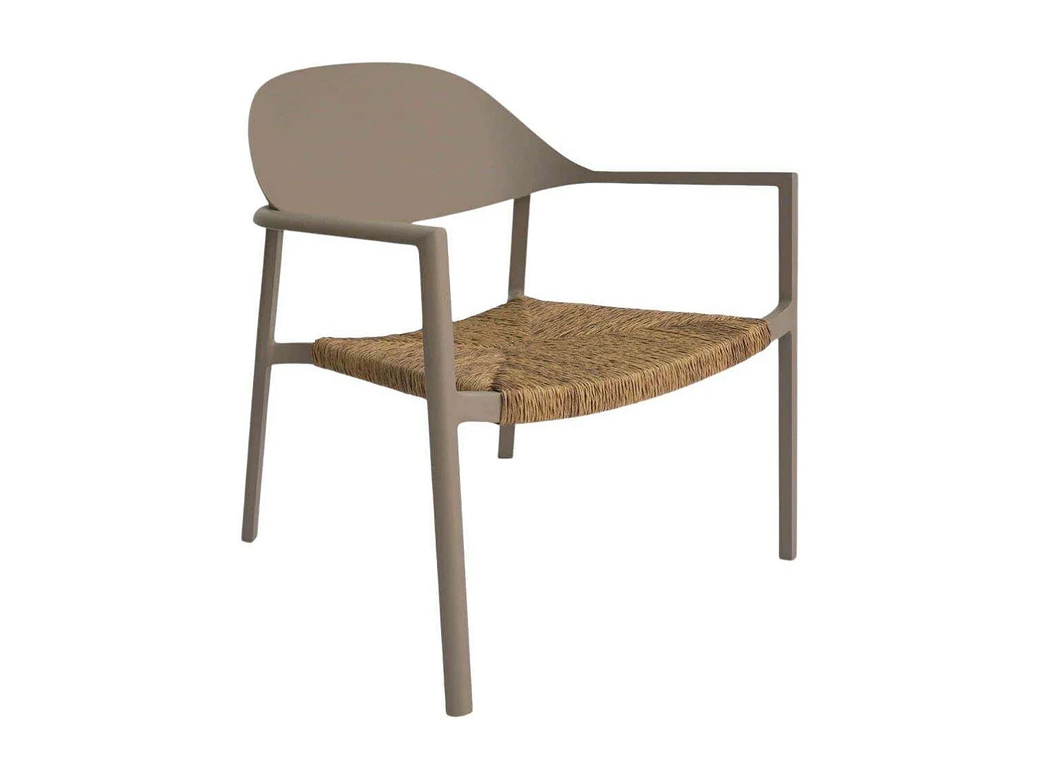 Fauteuil de jardin lounge en aluminium et résine Bage Sable, beige