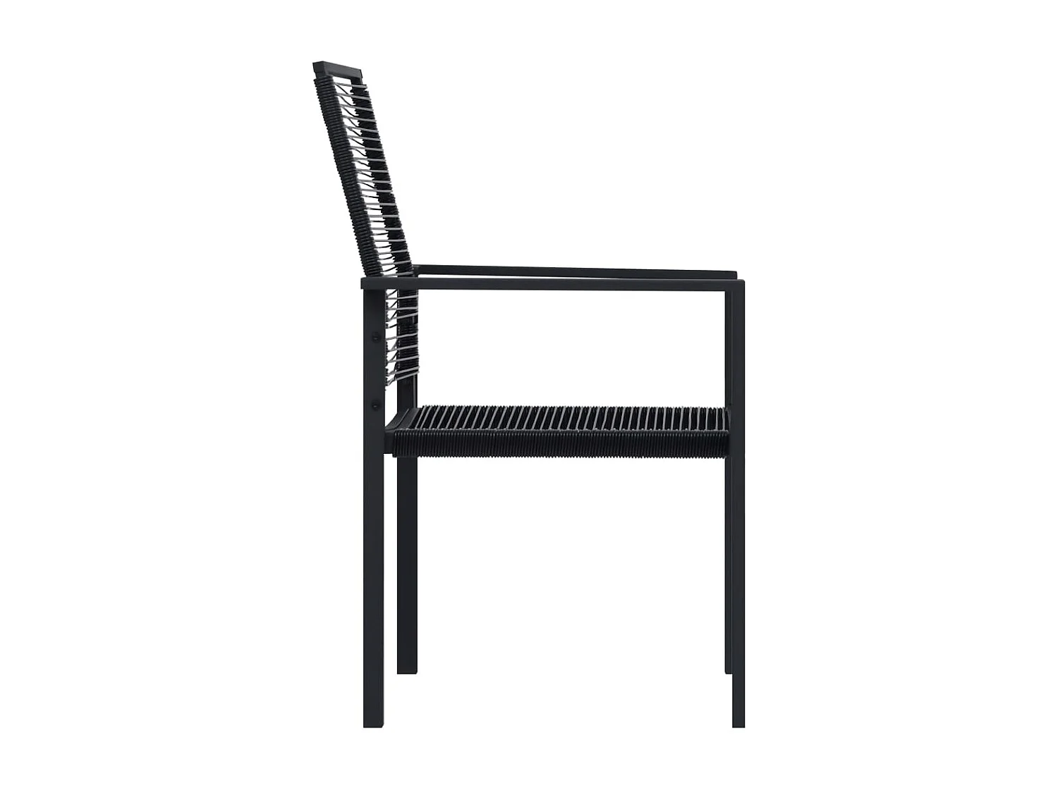 Chaises de jardin lot de 4 Rotin PVC Noir