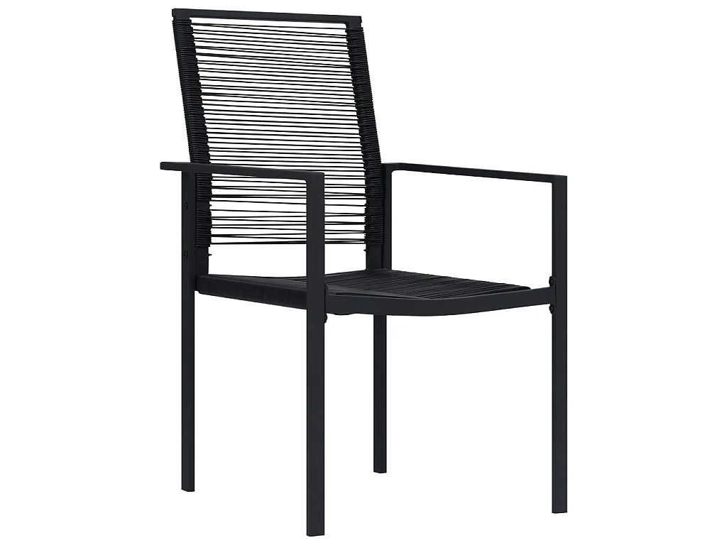 Chaises de jardin lot de 4 Rotin PVC Noir