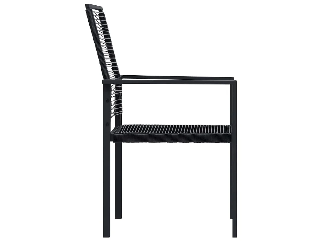 Chaises de jardin lot de 4 Rotin PVC Noir