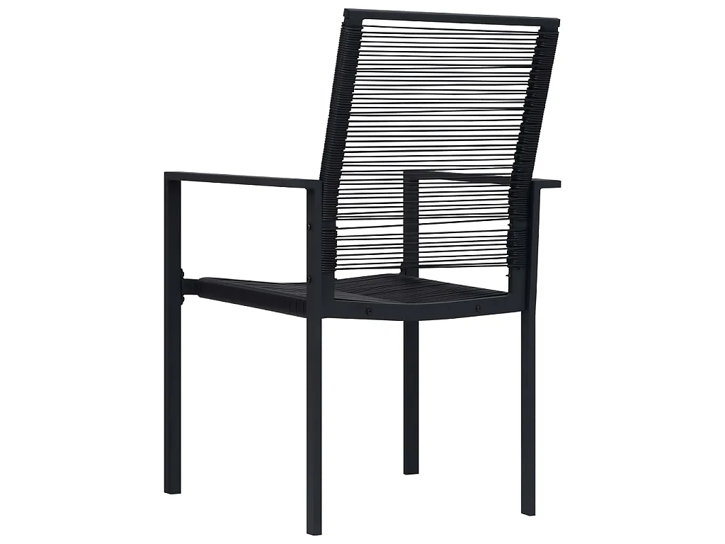 Chaises de jardin lot de 4 Rotin PVC Noir