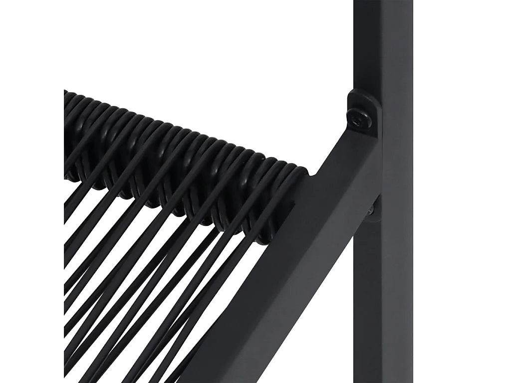 Chaises de jardin lot de 4 Rotin PVC Noir