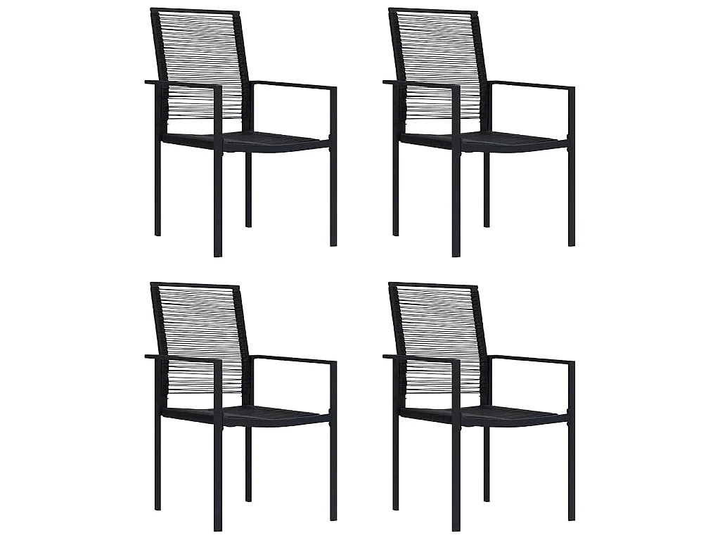 Sedie da Giardino 4 pz in Rattan Nero