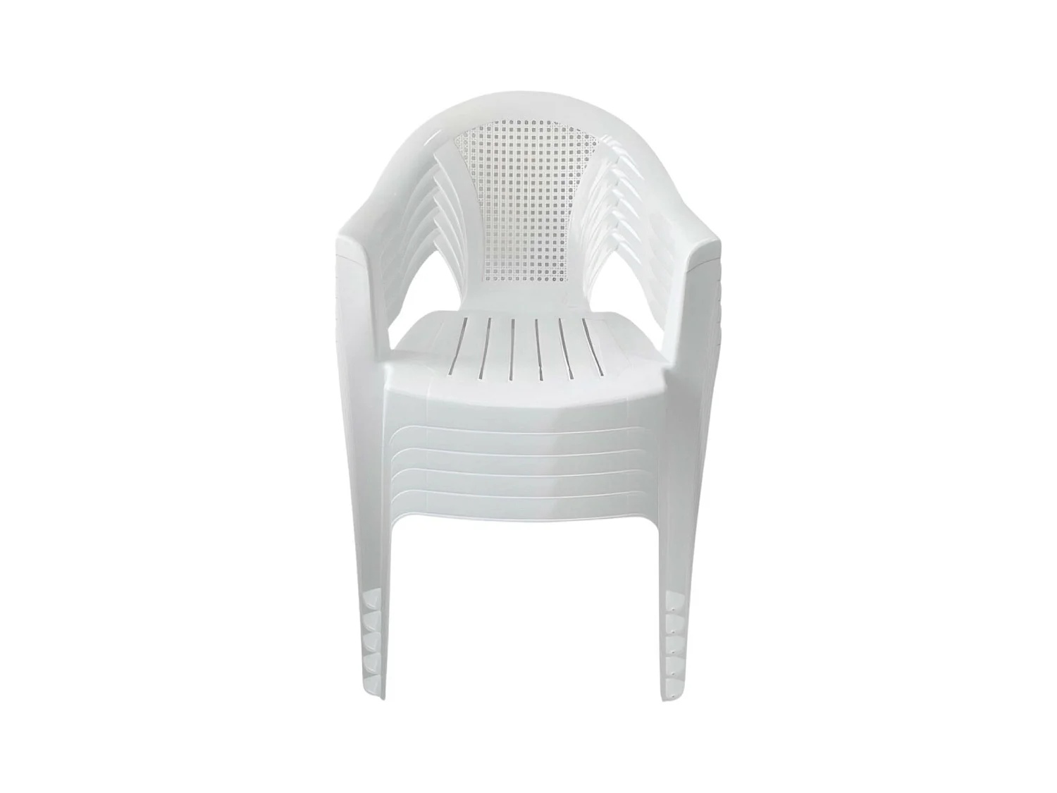 Chaise empilable blanche avec accoudoirs 56x75x79cm Thinia Home