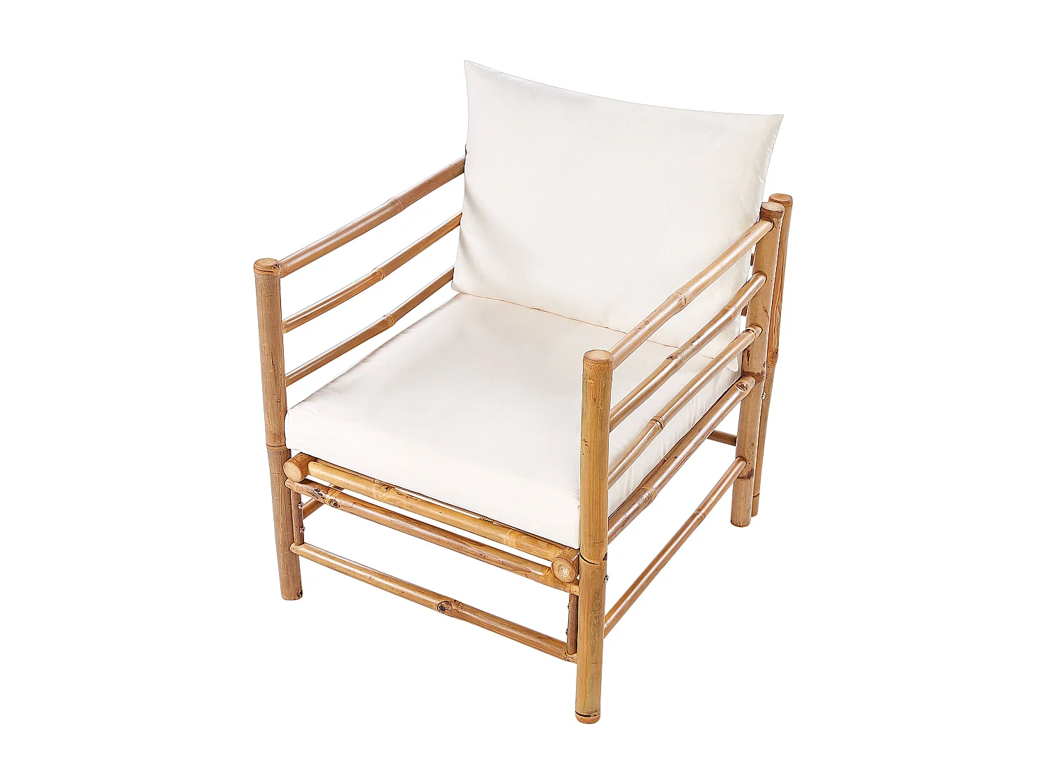Fauteuil de jardin CERRETO Bambou Blanc cassé