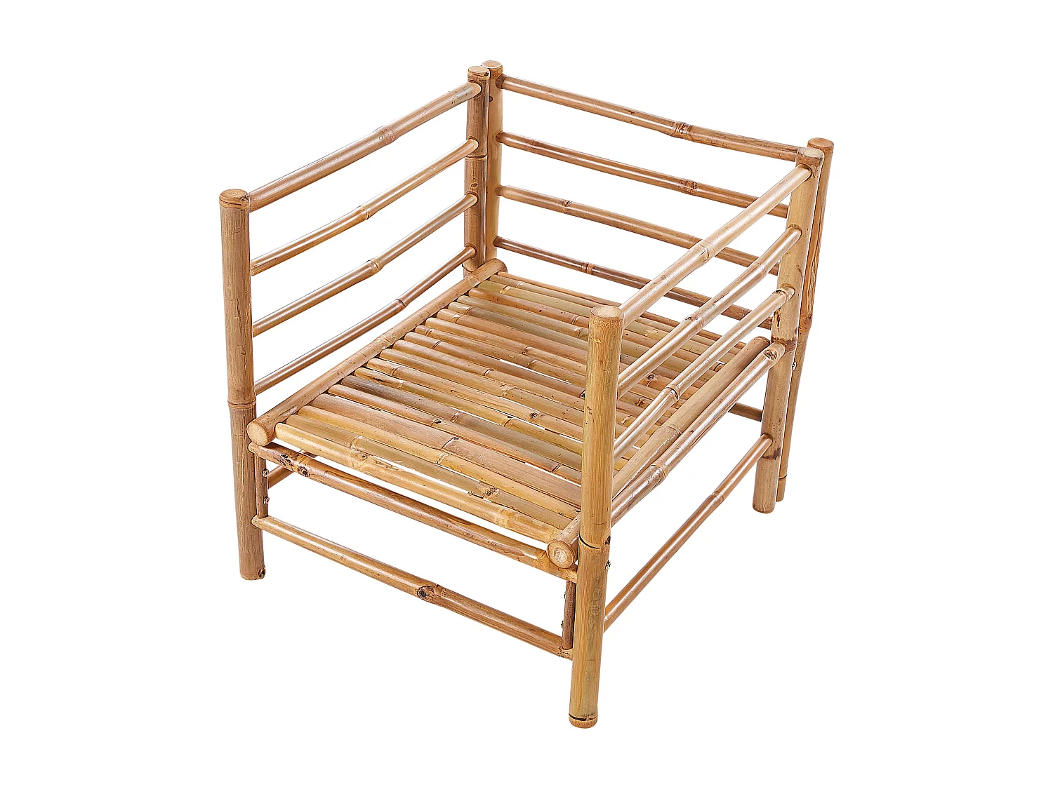 Gartensessel CERRETO Bambusholz Cremeweiss