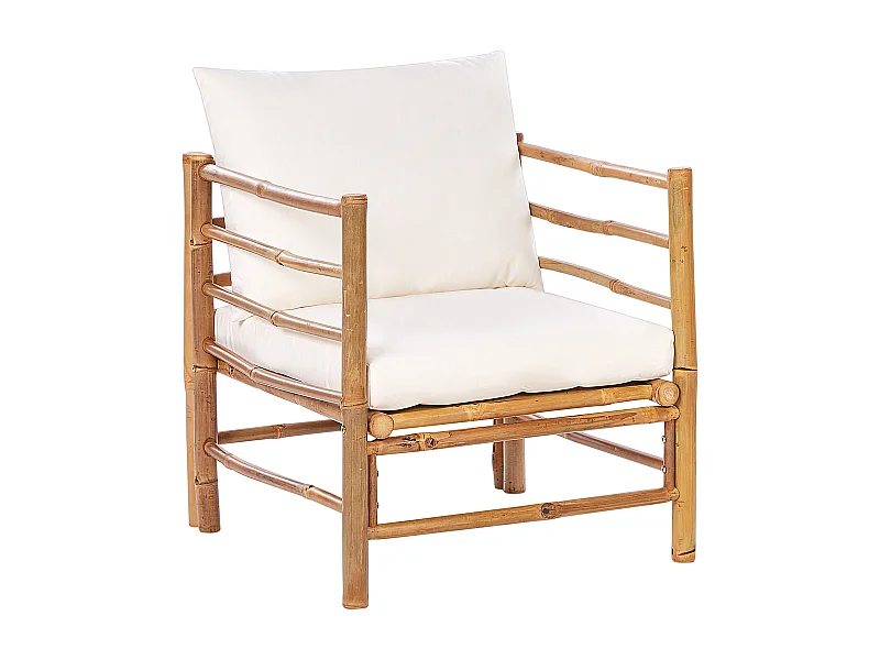 Fauteuil de jardin CERRETO Bambou Blanc cassé